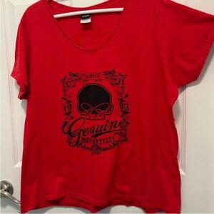 Harley-Davidson Red Graphic Boxy Short Sleeve Tee